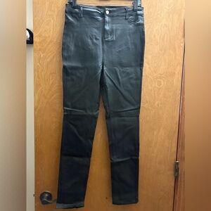 Women's Sleek Faux Leather Black Skinny Pants